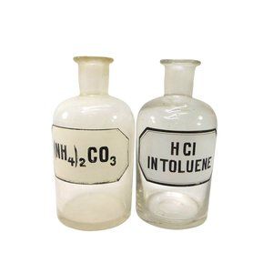 Antique Chemist Apothecary Glass Jars Bottles Germany 6" No Stoppers